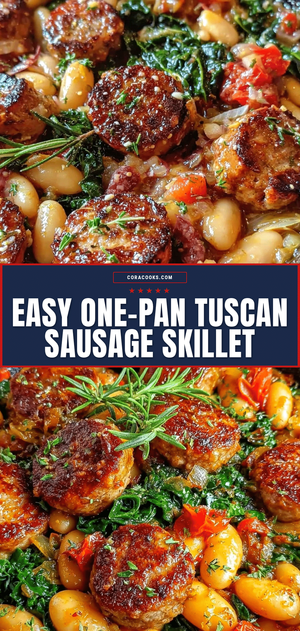 Tuscan White Bean and Sausage Skillet recipe