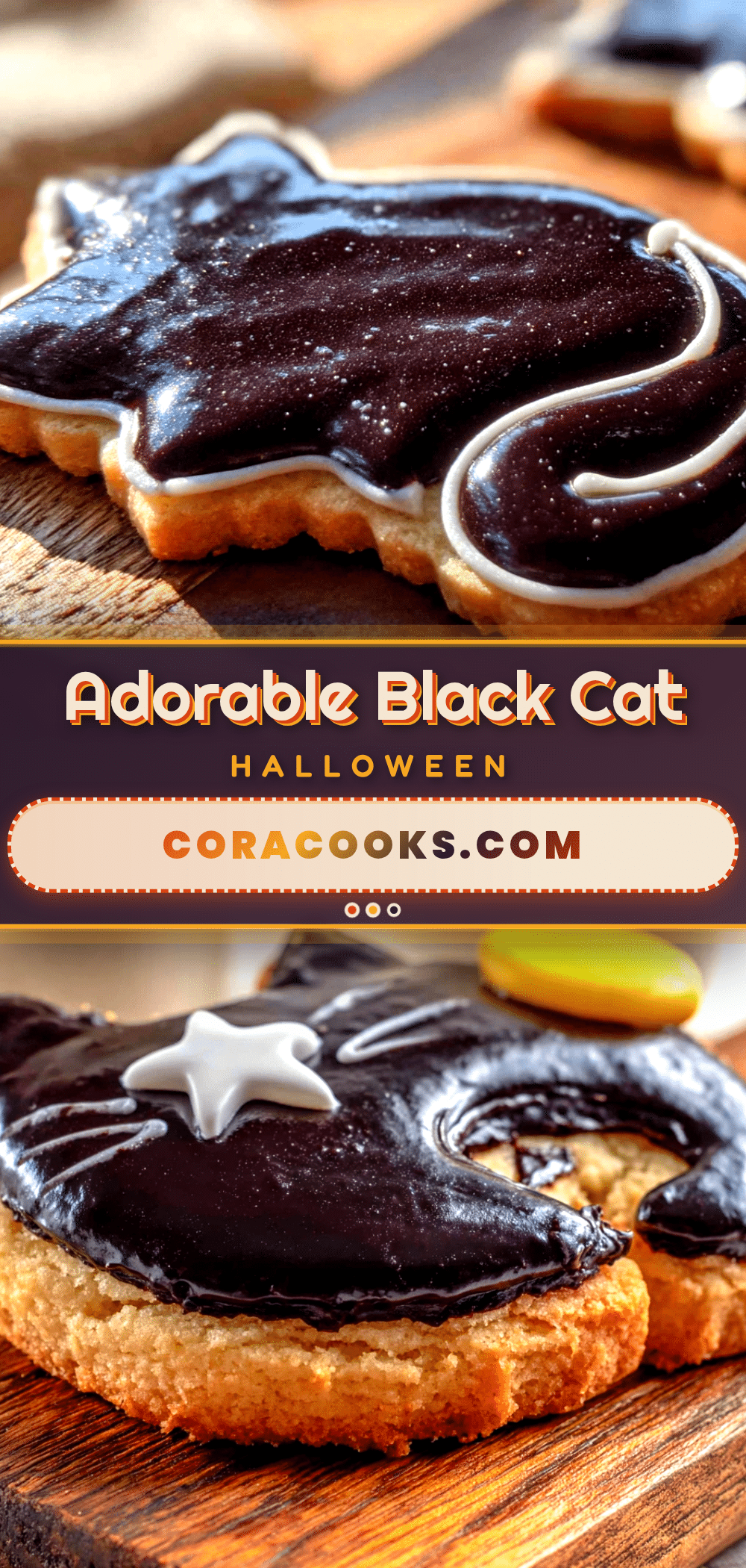 Black cat Halloween sugar cookies recipe