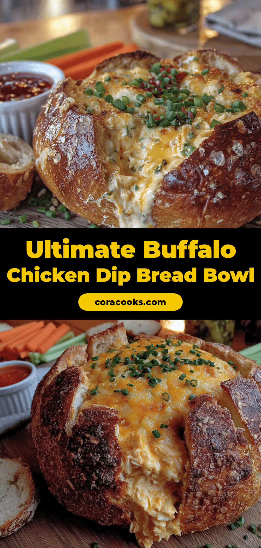 buffalo chicken dip stuffed bread bowl recipe