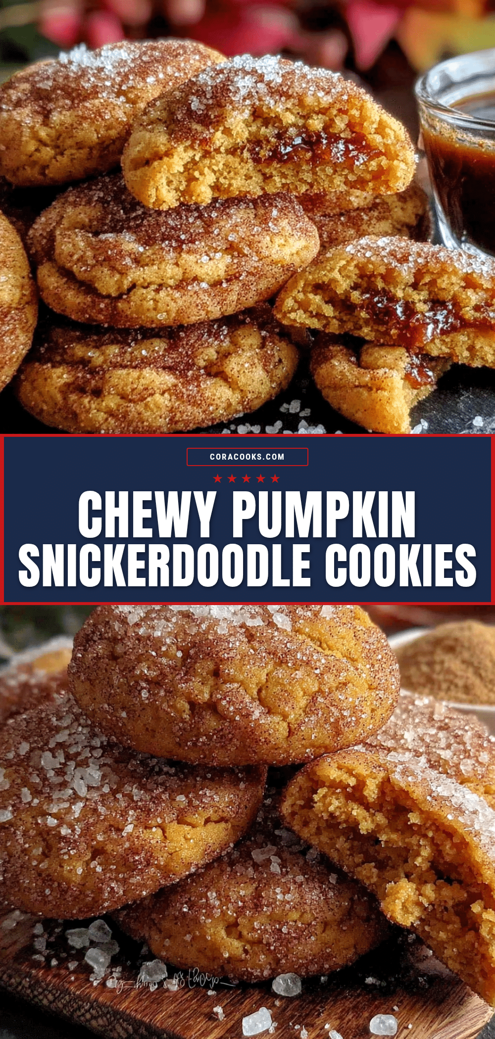 chewy pumpkin snickerdoodle cookies recipe