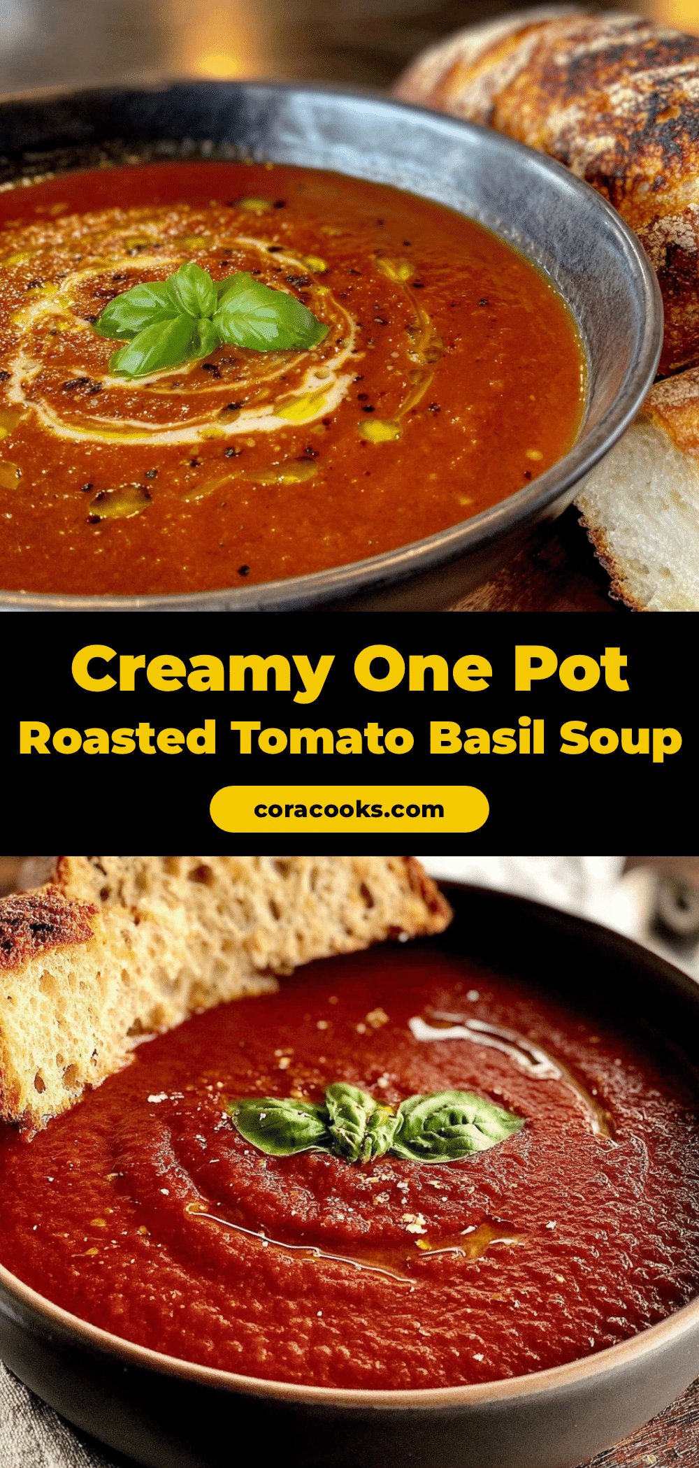 creamy roasted tomato basil soup recipe