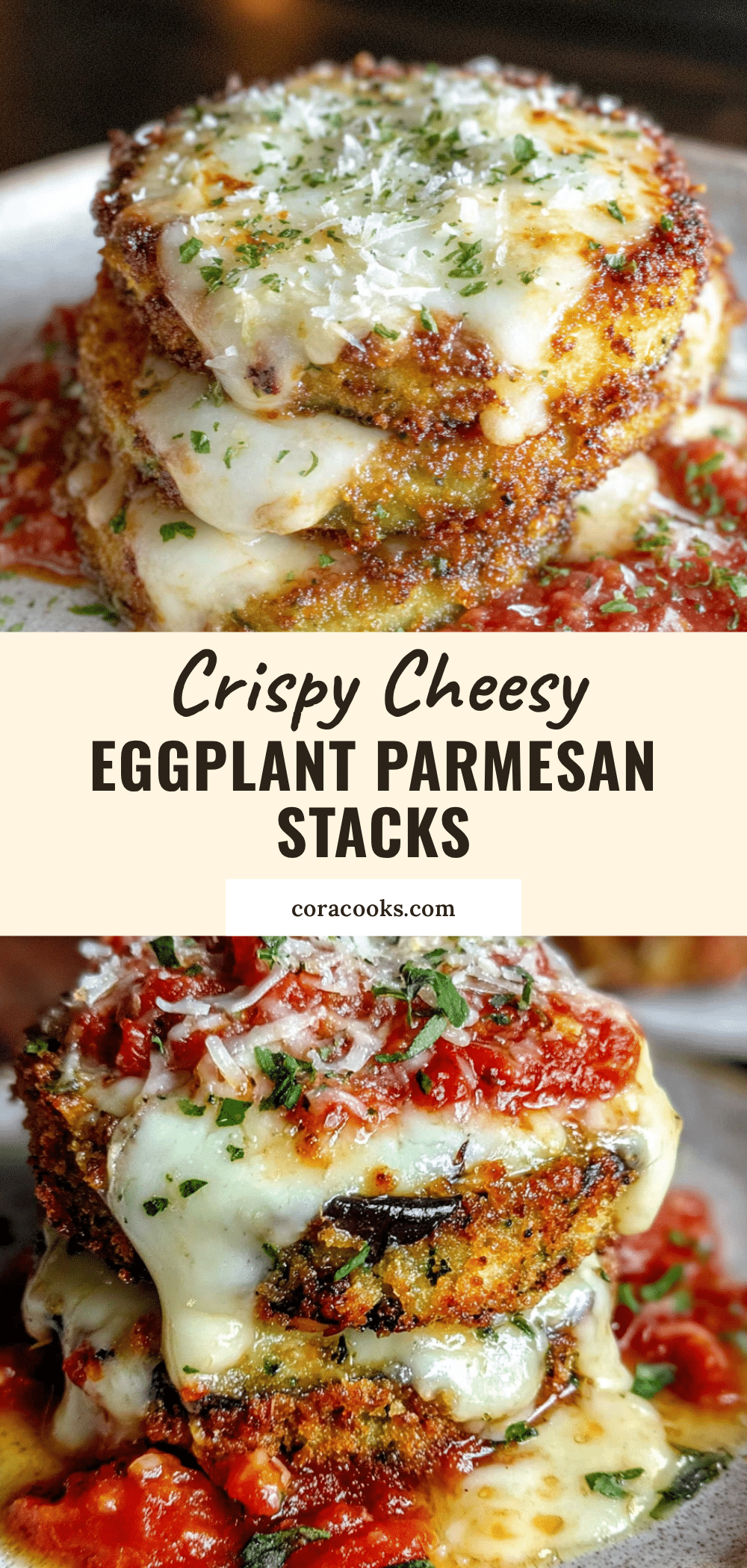 crispy baked eggplant Parmesan stacks recipe