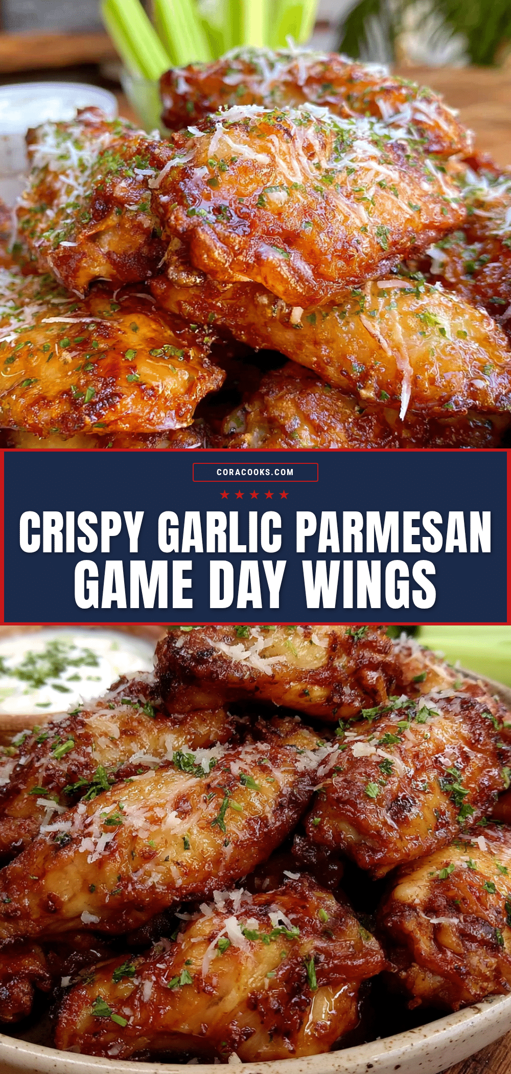 Crispy Baked Parmesan Garlic Chicken Wings recipe