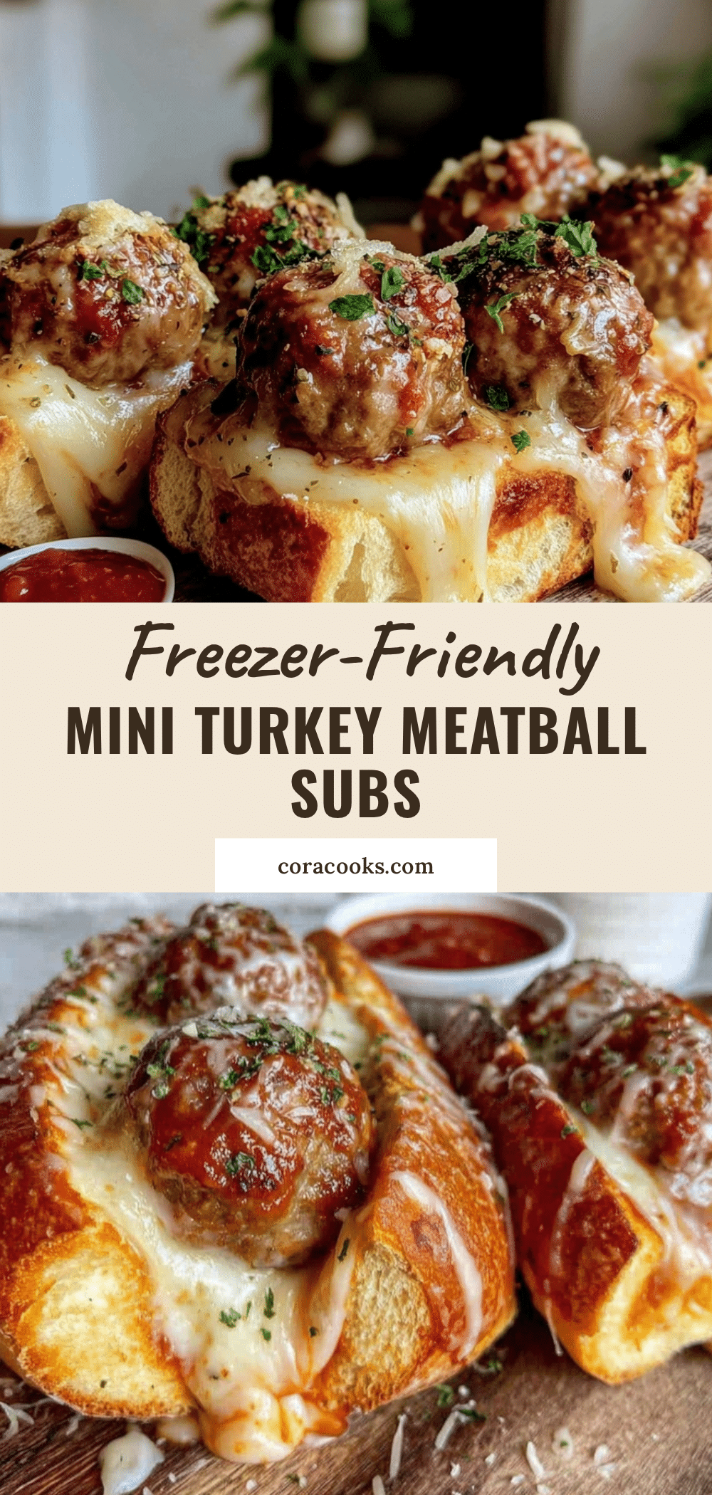 Easy Freezer-Prep Mini Turkey Meatball Subs recipe