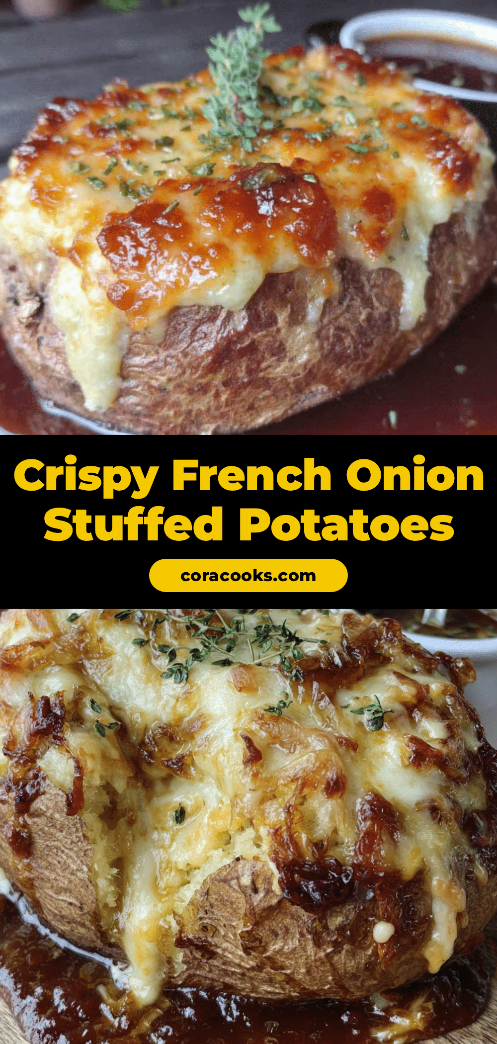 french onion soup stuffed baked potatoes recipe