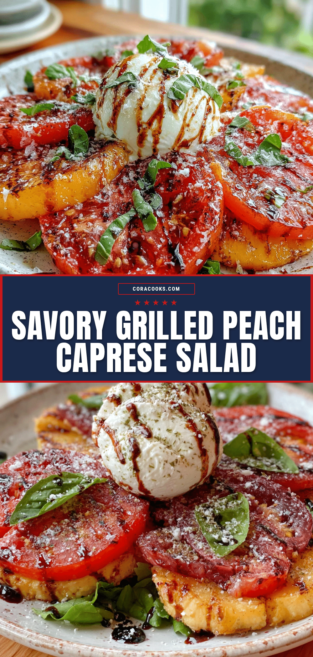 grilled peach and burrata caprese salad recipe