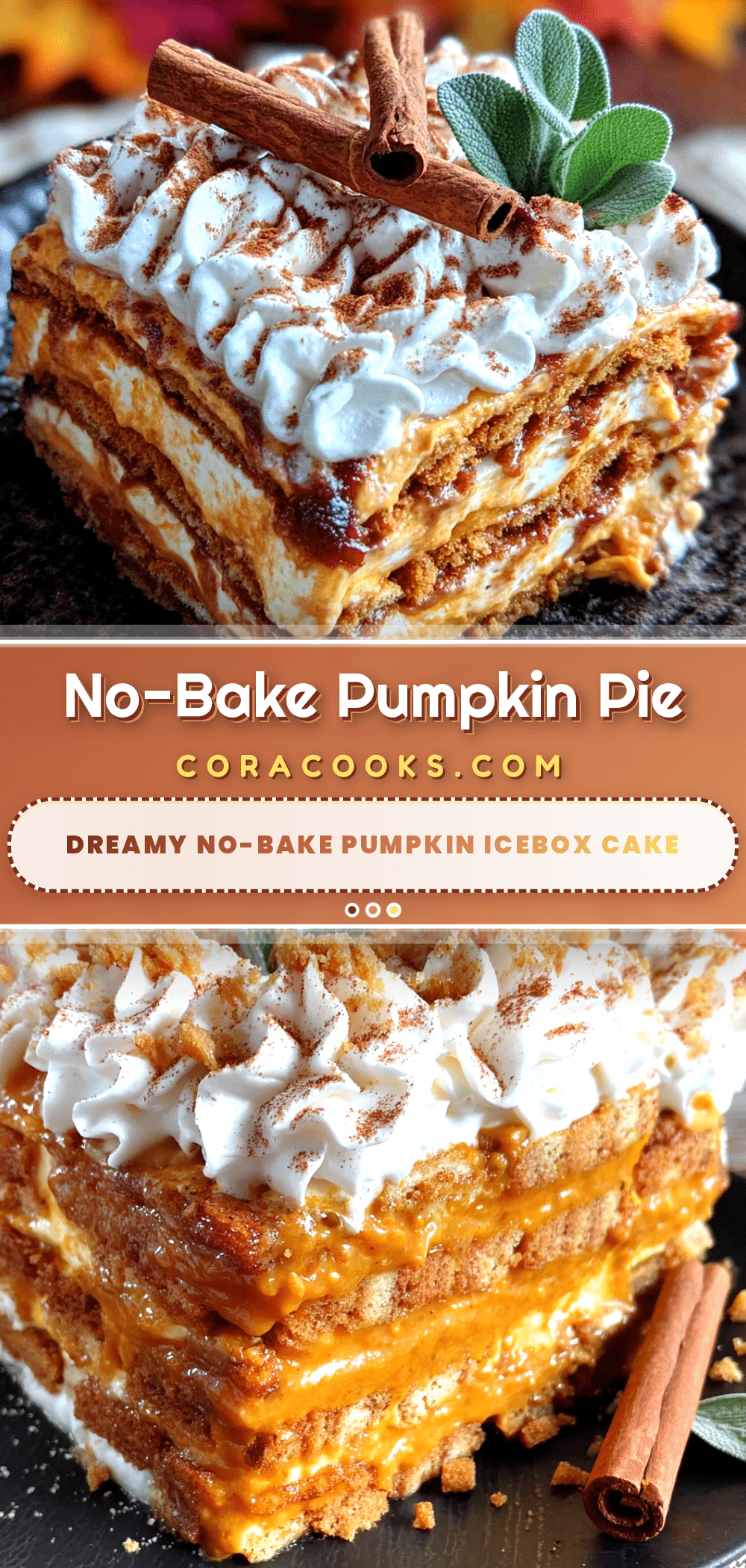 no-bake pumpkin pie icebox cake recipe