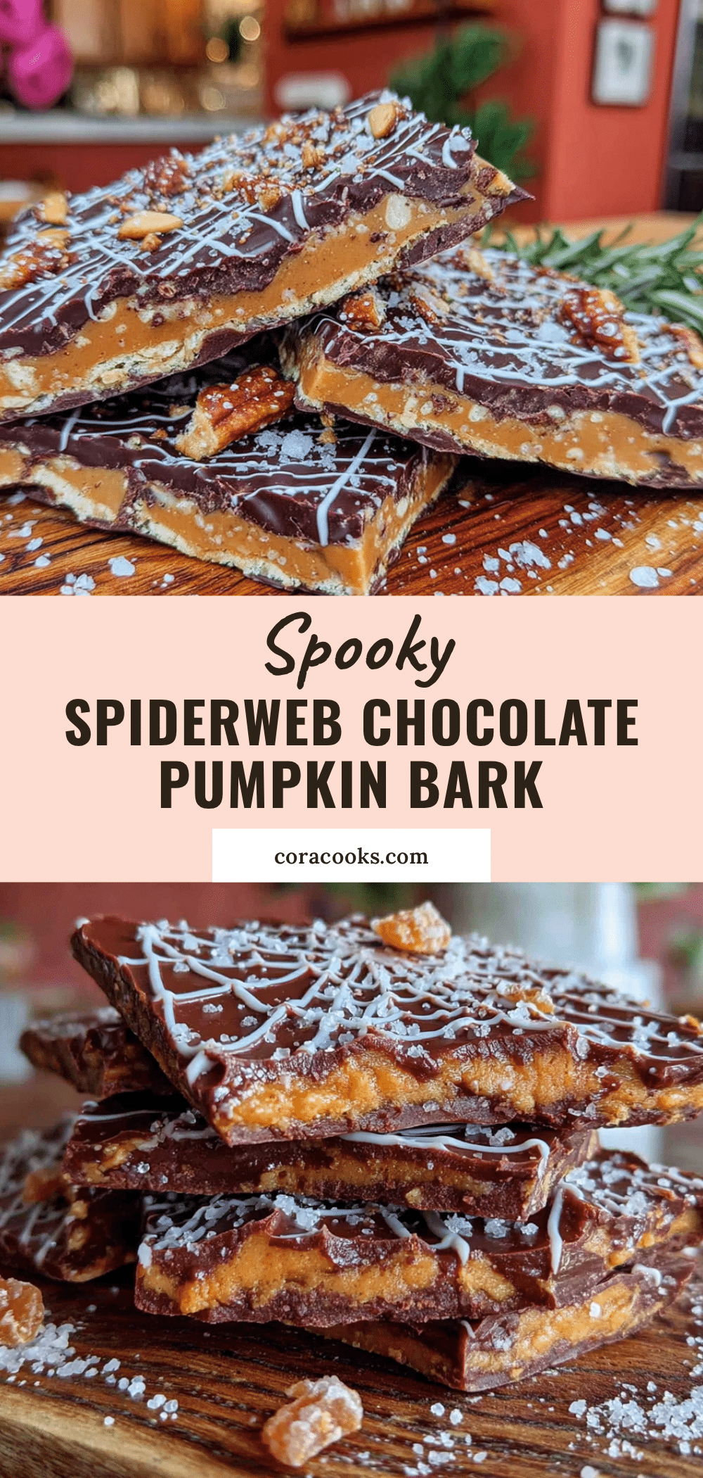 spiderweb chocolate pumpkin bark recipe