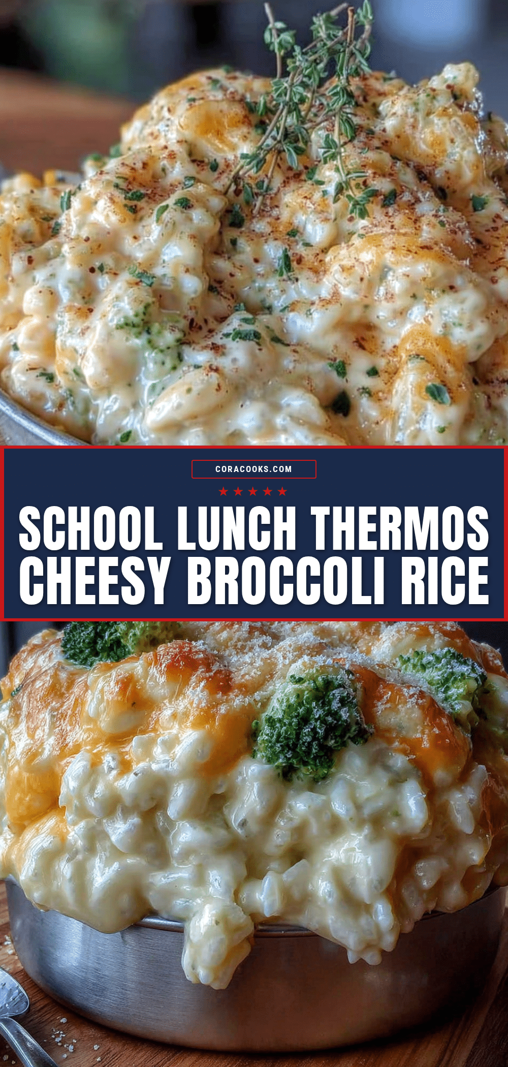 thermos cheesy broccoli rice bowls recipe