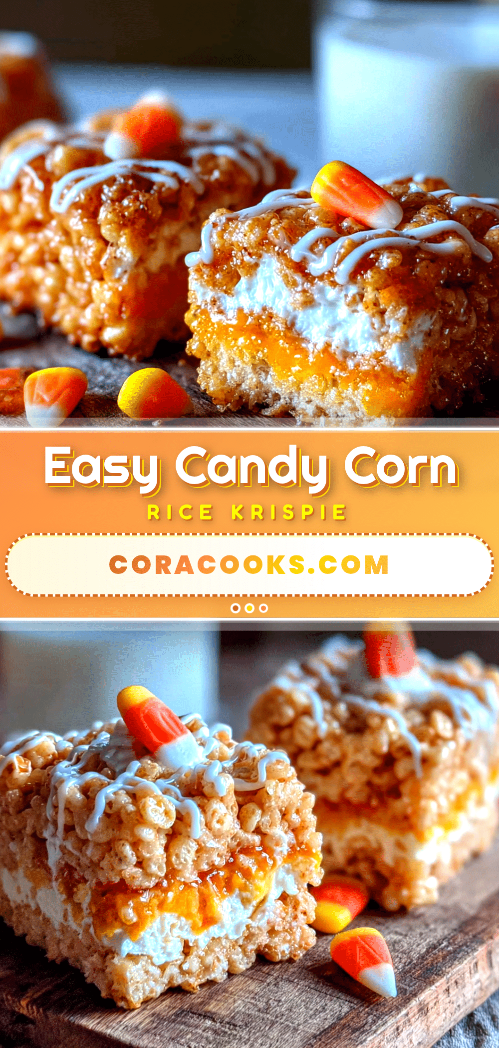 candy corn rice krispie treats recipe