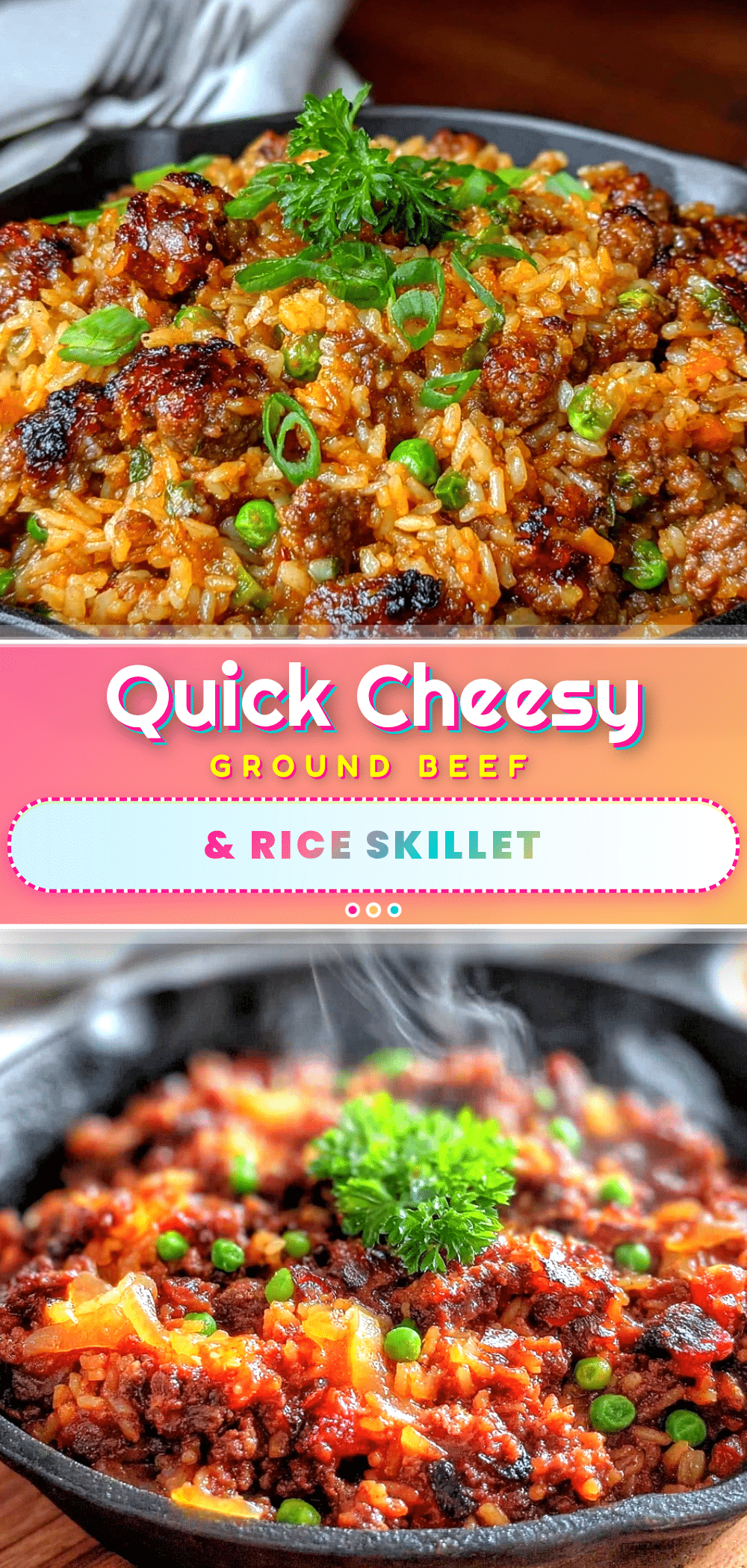cheesy ground beef and rice skillet recipe