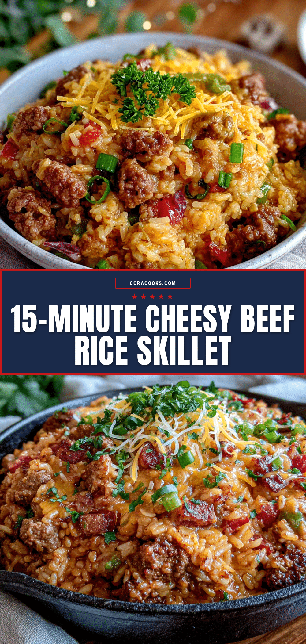 cheesy ground beef and rice skillet recipe