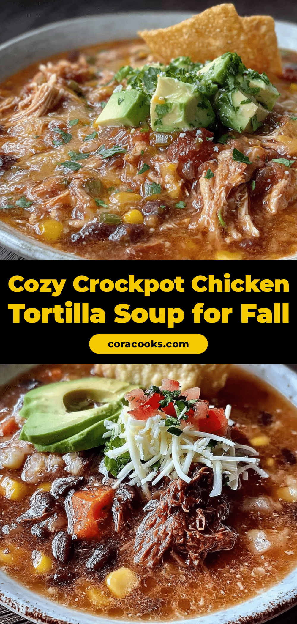 cozy crockpot chicken tortilla soup for fall recipe