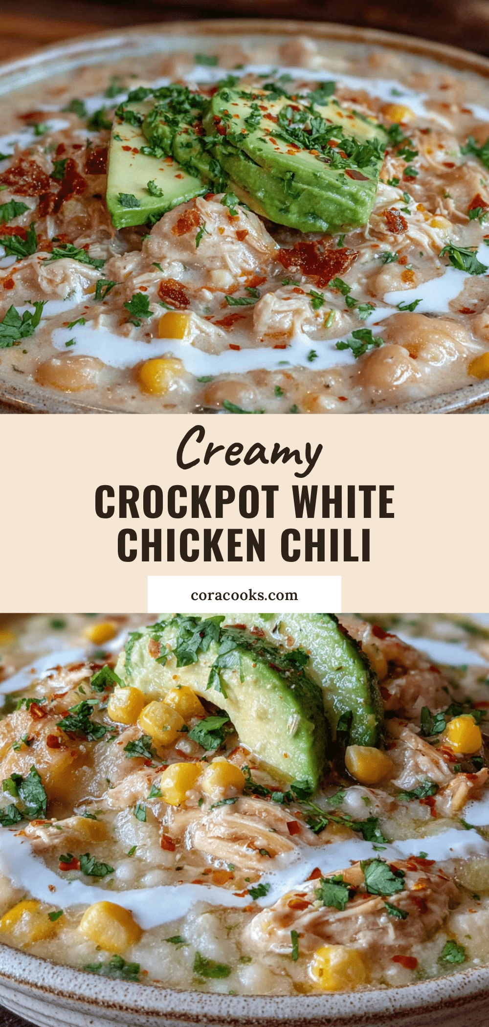 creamy crockpot white chicken chili recipe