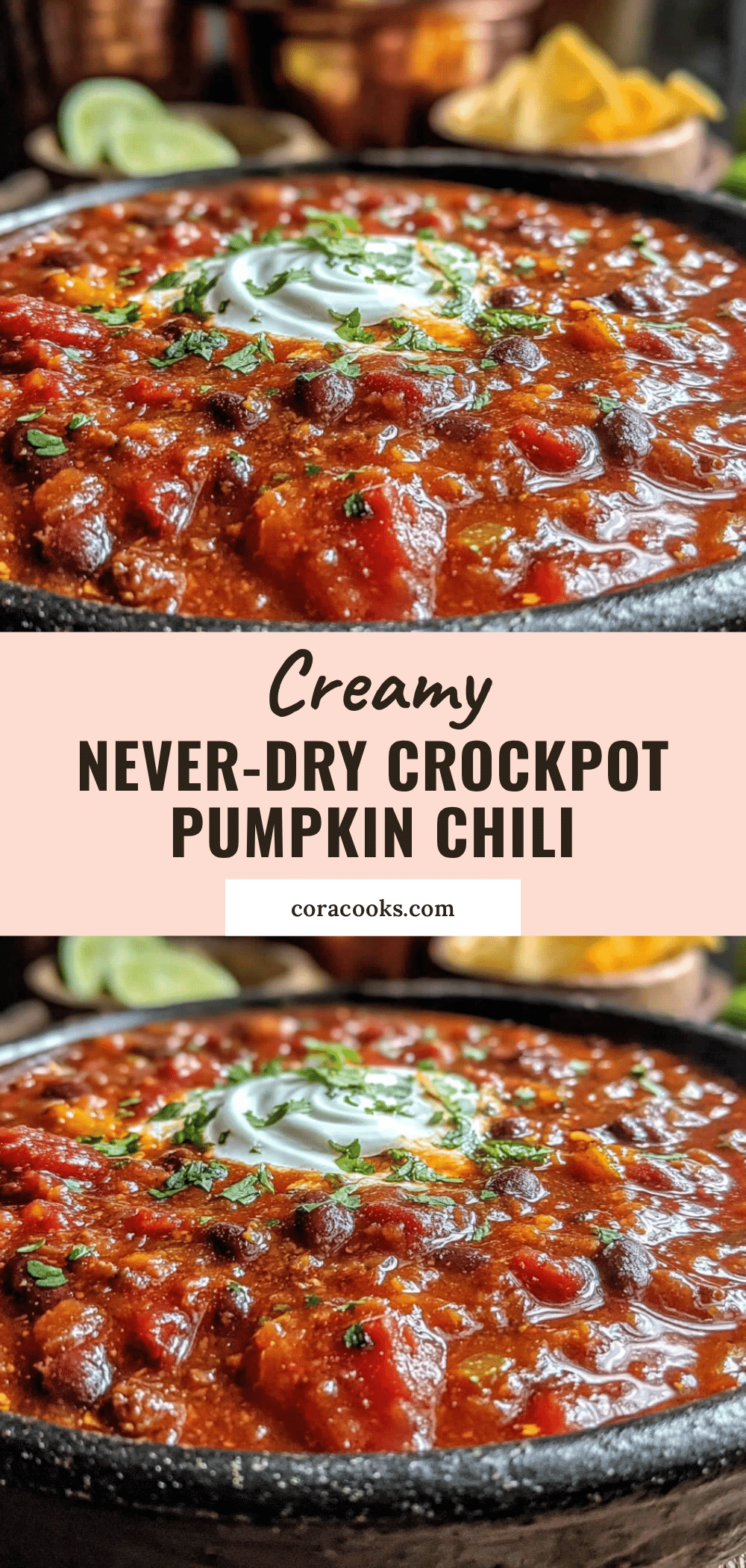 creamy never-dry crockpot pumpkin chili recipe