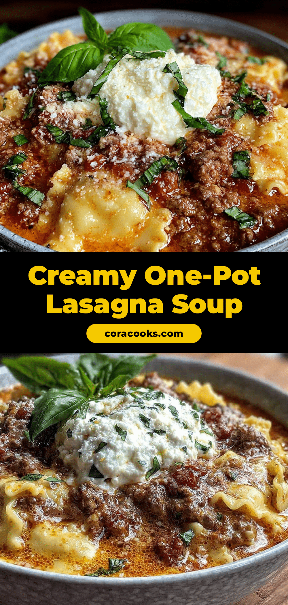 creamy one-pot lasagna soup with ricotta recipe