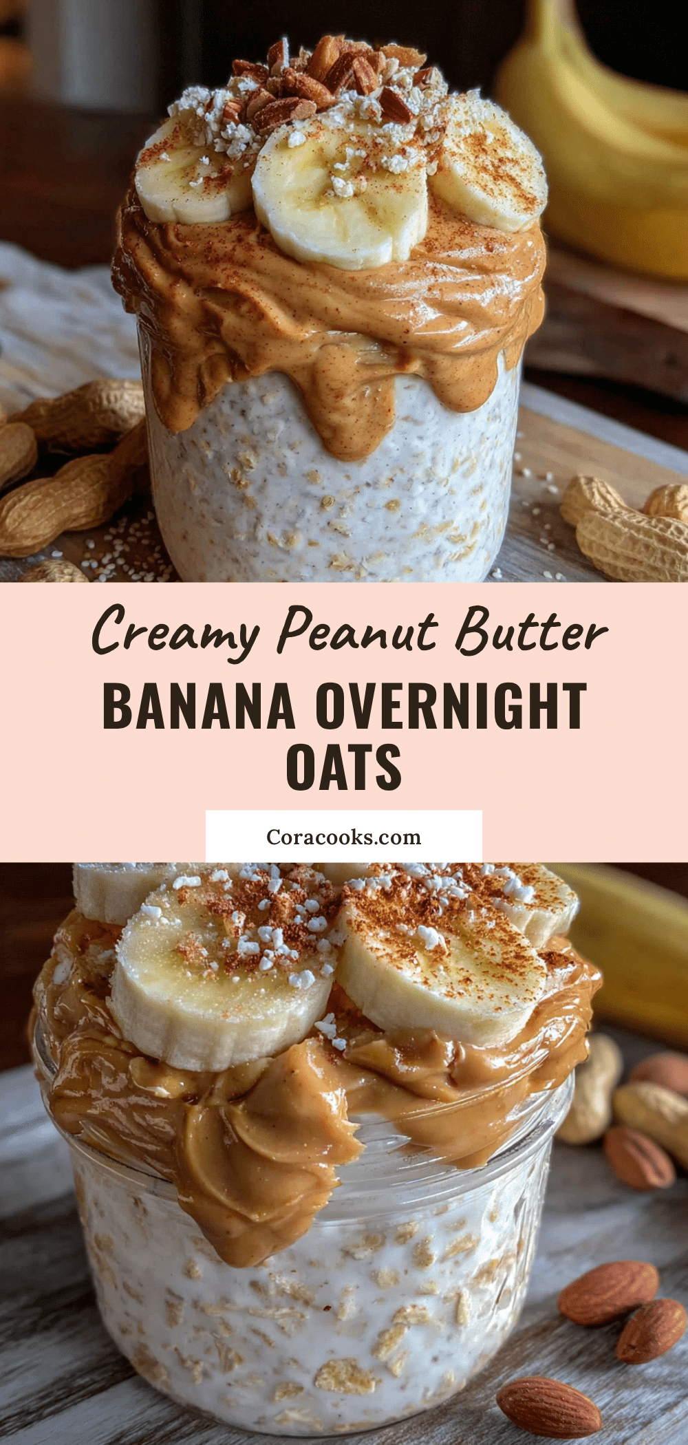 creamy peanut butter banana overnight oats recipe