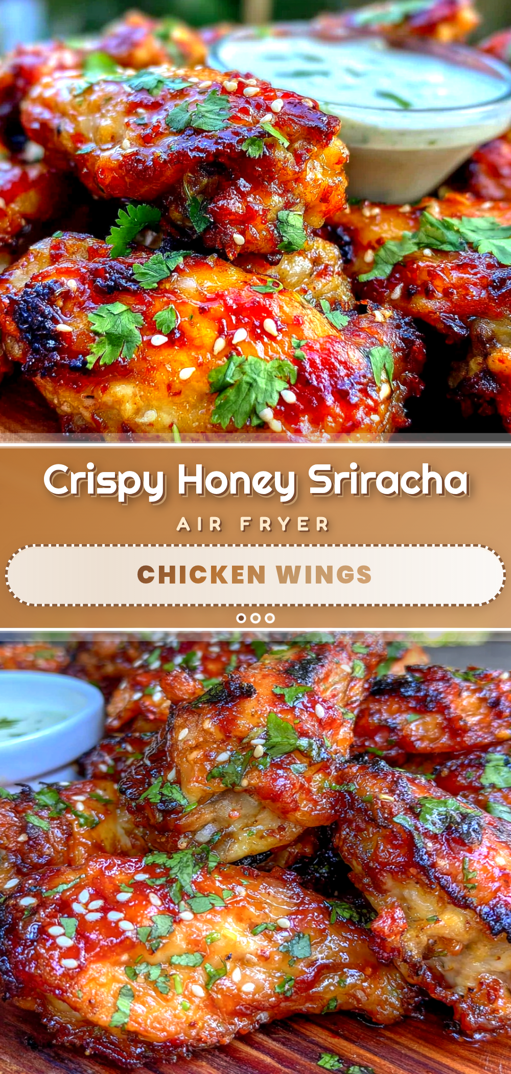 crispy honey sriracha chicken wings air fryer recipe