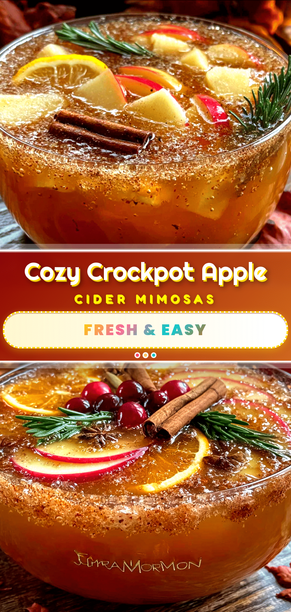 Crockpot Apple Cider Mimosas recipe
