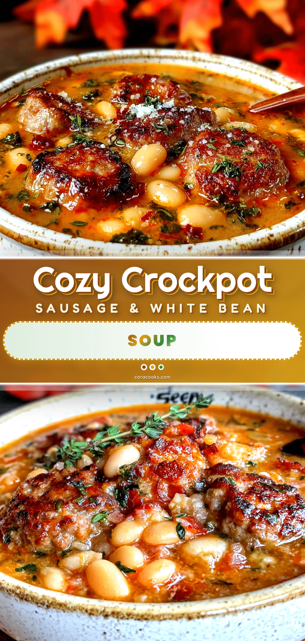 crockpot fall soup with sausage and white beans recipe