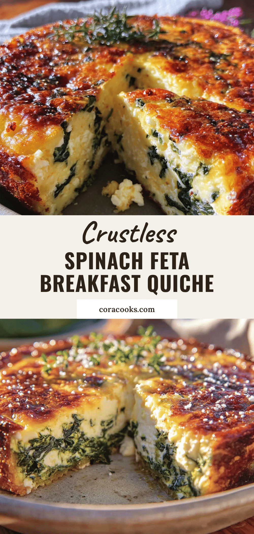 crustless spinach and feta breakfast quiche recipe