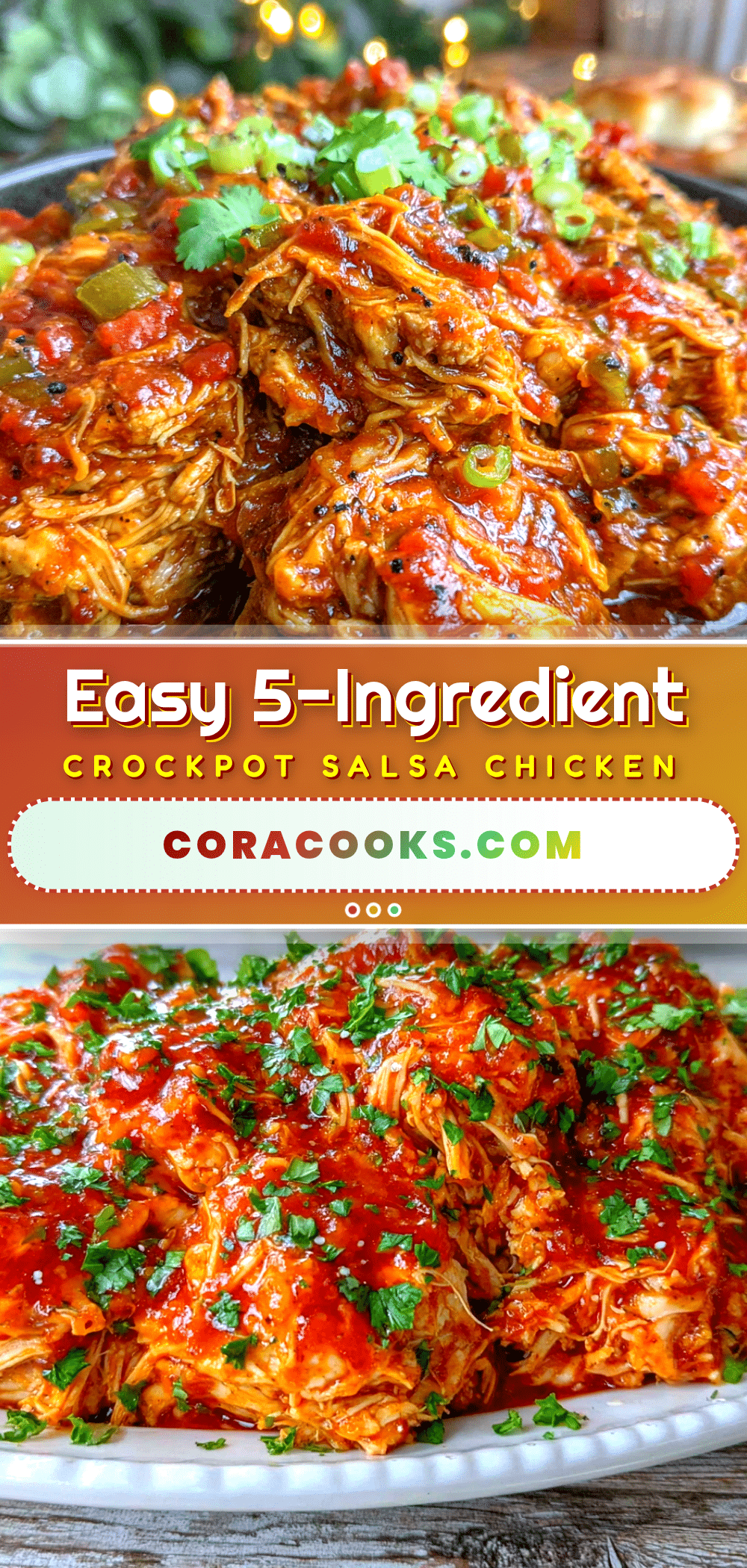 Easy 5-Ingredient Crockpot Salsa Chicken recipe