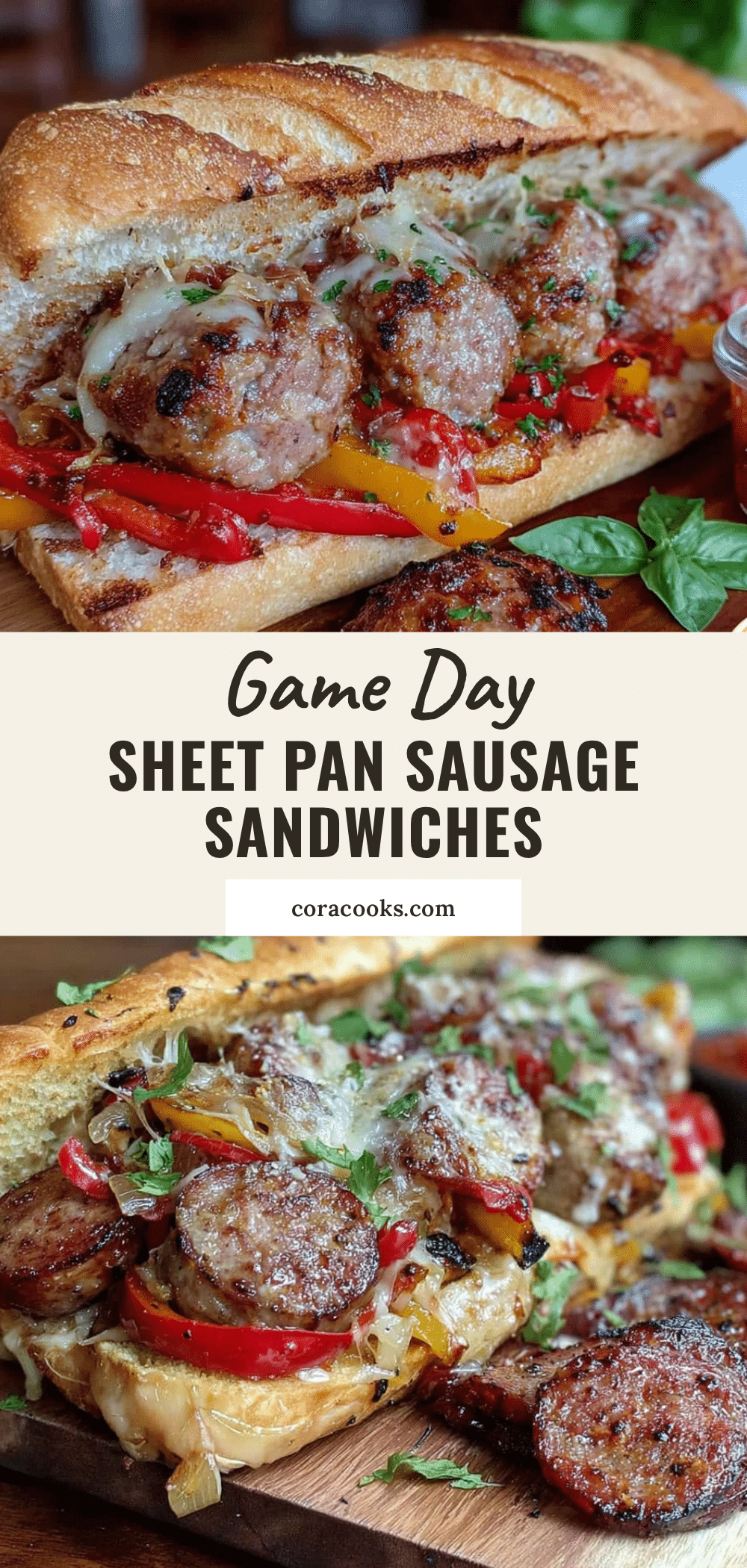 Easy sheet pan sausage and peppers sandwiches recipe