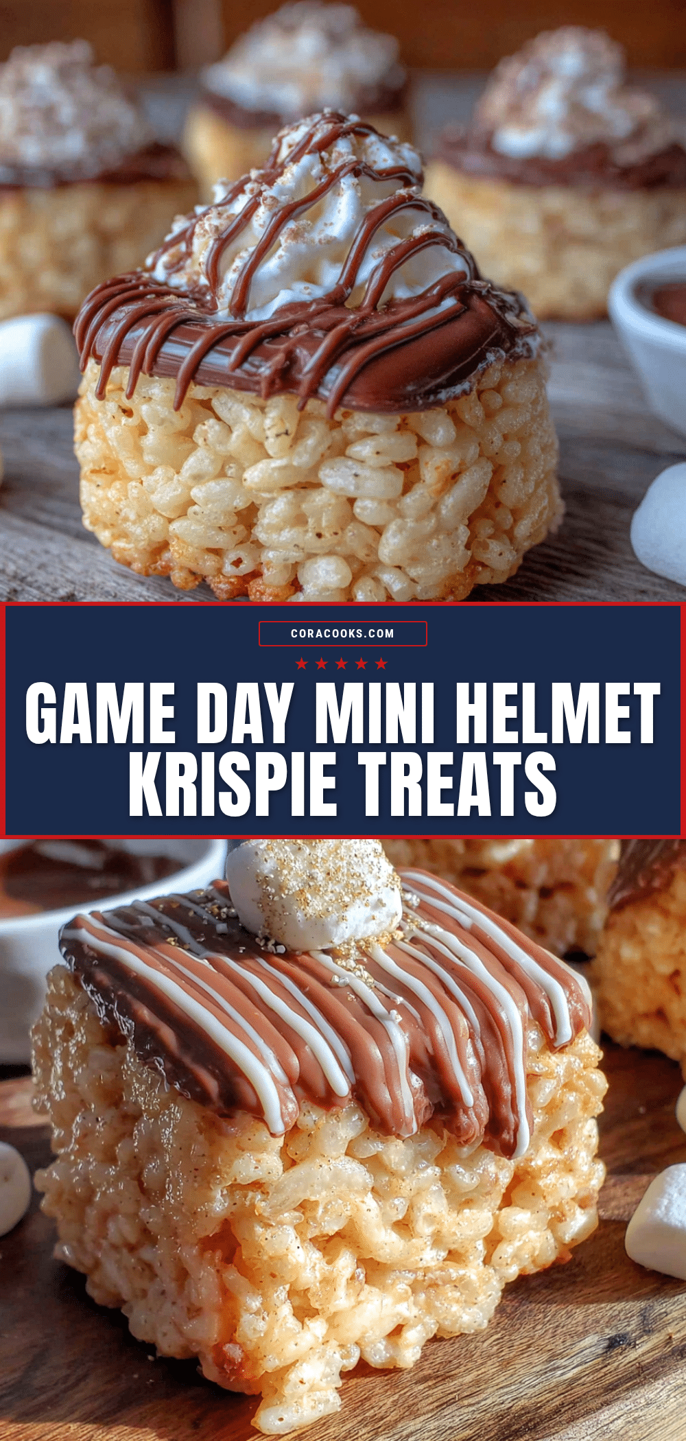 game day mini football helmet rice krispie treats recipe