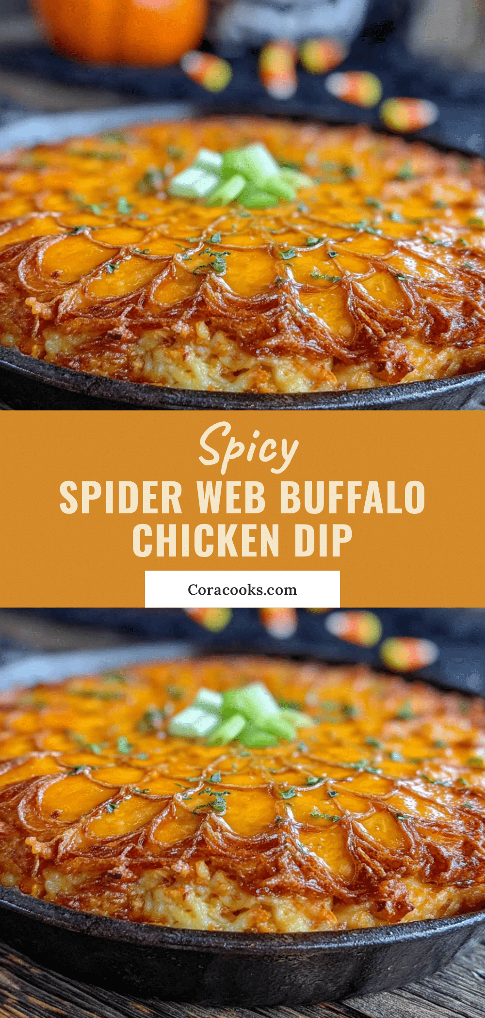 Halloween Buffalo Chicken Dip recipe