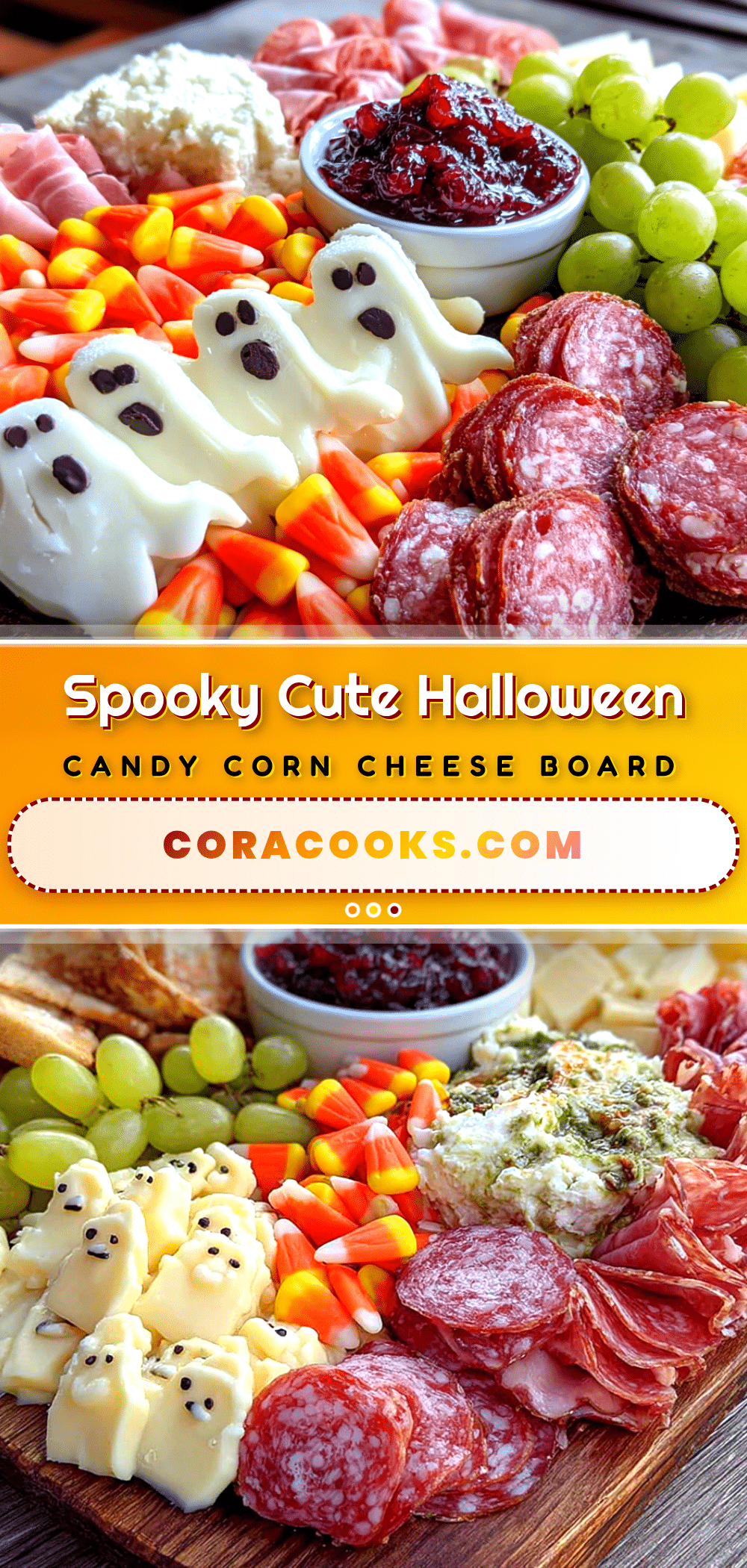 Halloween Charcuterie Board with Cheese Ghosts recipe