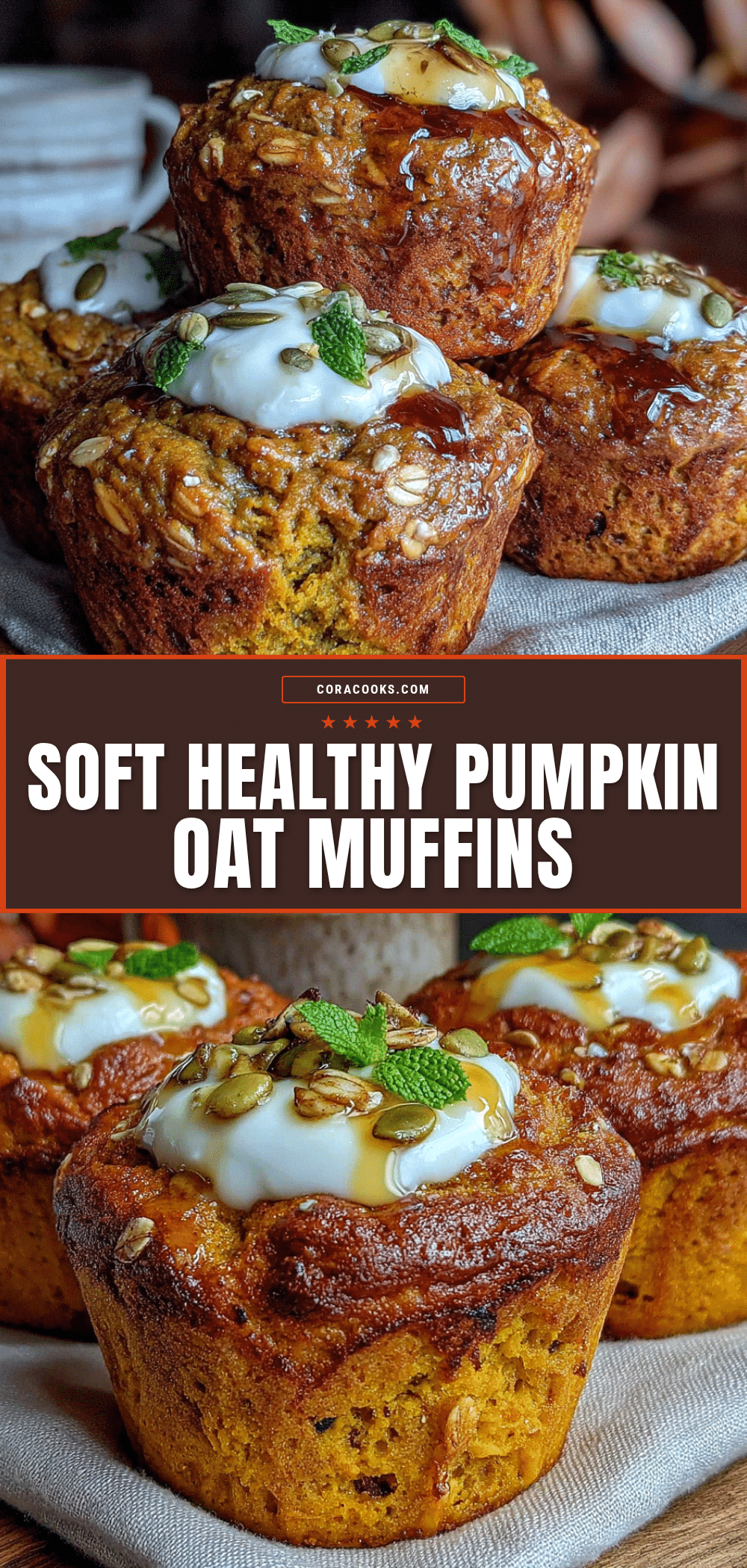 Healthy Pumpkin Oat Muffins recipe