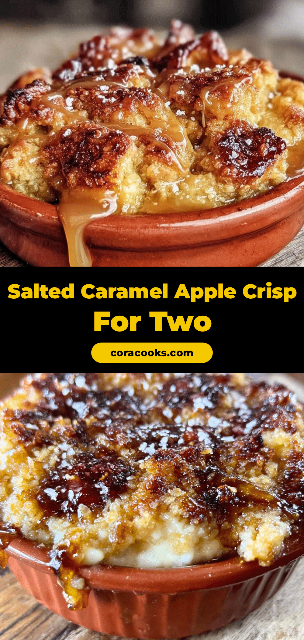 Light & Cozy Salted Caramel Apple Crisp for Two recipe