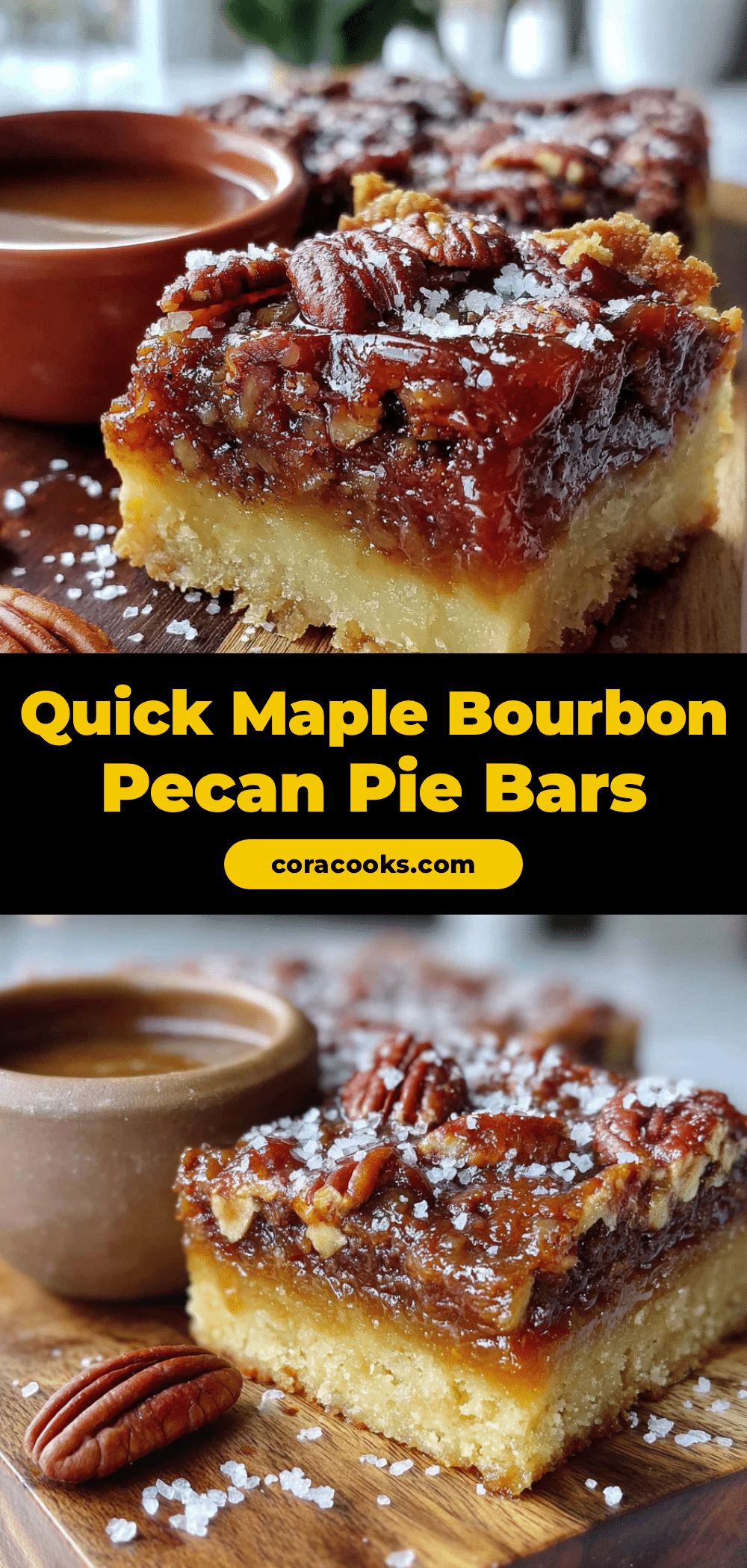 maple bourbon pecan pie bars recipe