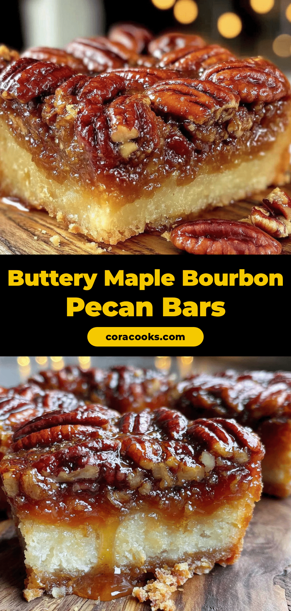 maple bourbon pecan pie bars recipe