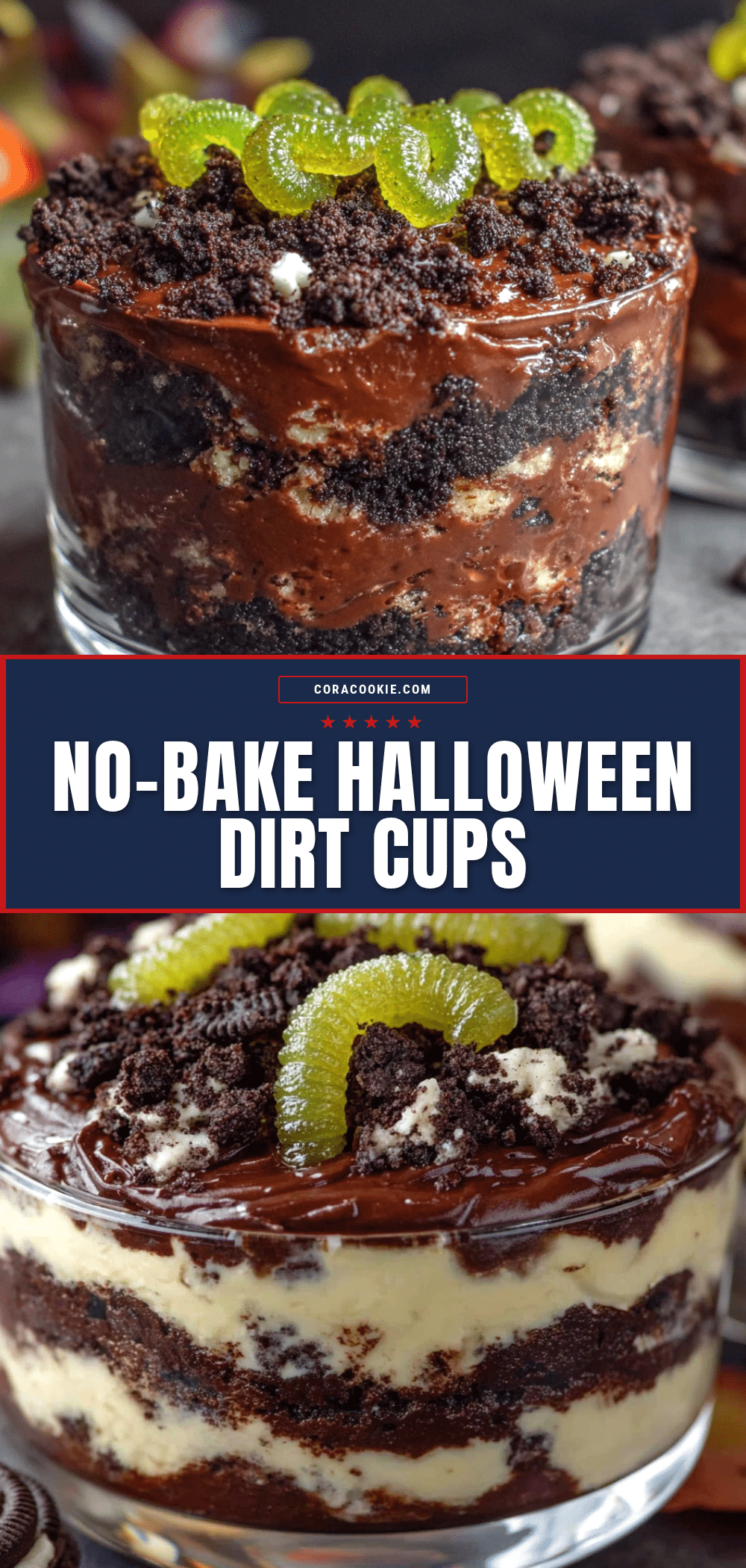 no-bake halloween dirt cups recipe