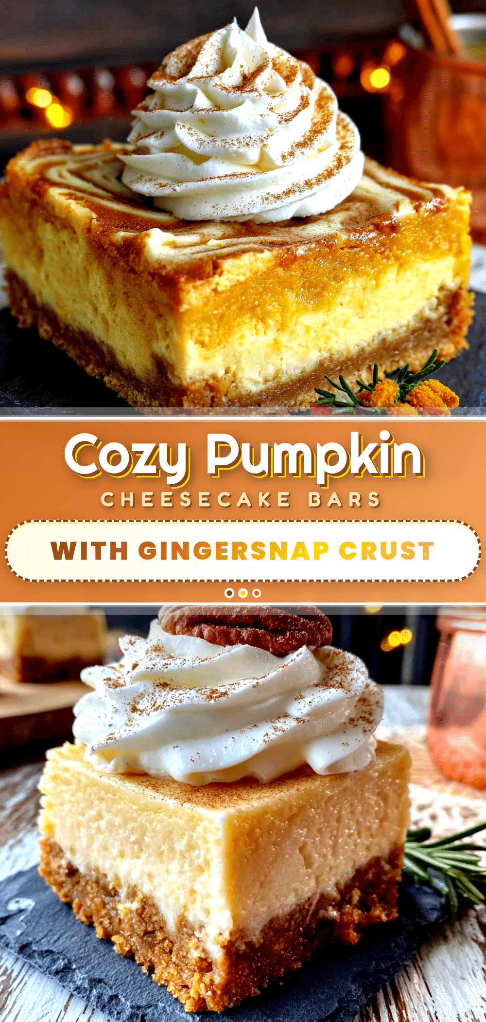 pumpkin cheesecake bars with gingersnap crust recipe