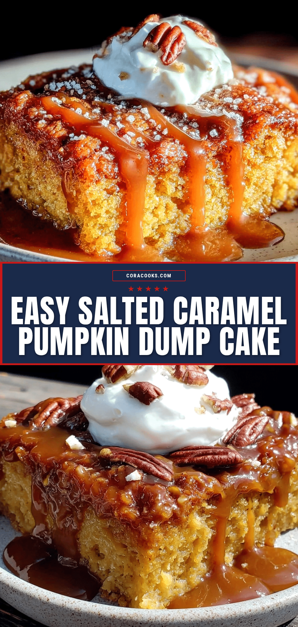 Salted Caramel Pumpkin Dump Cake recipe