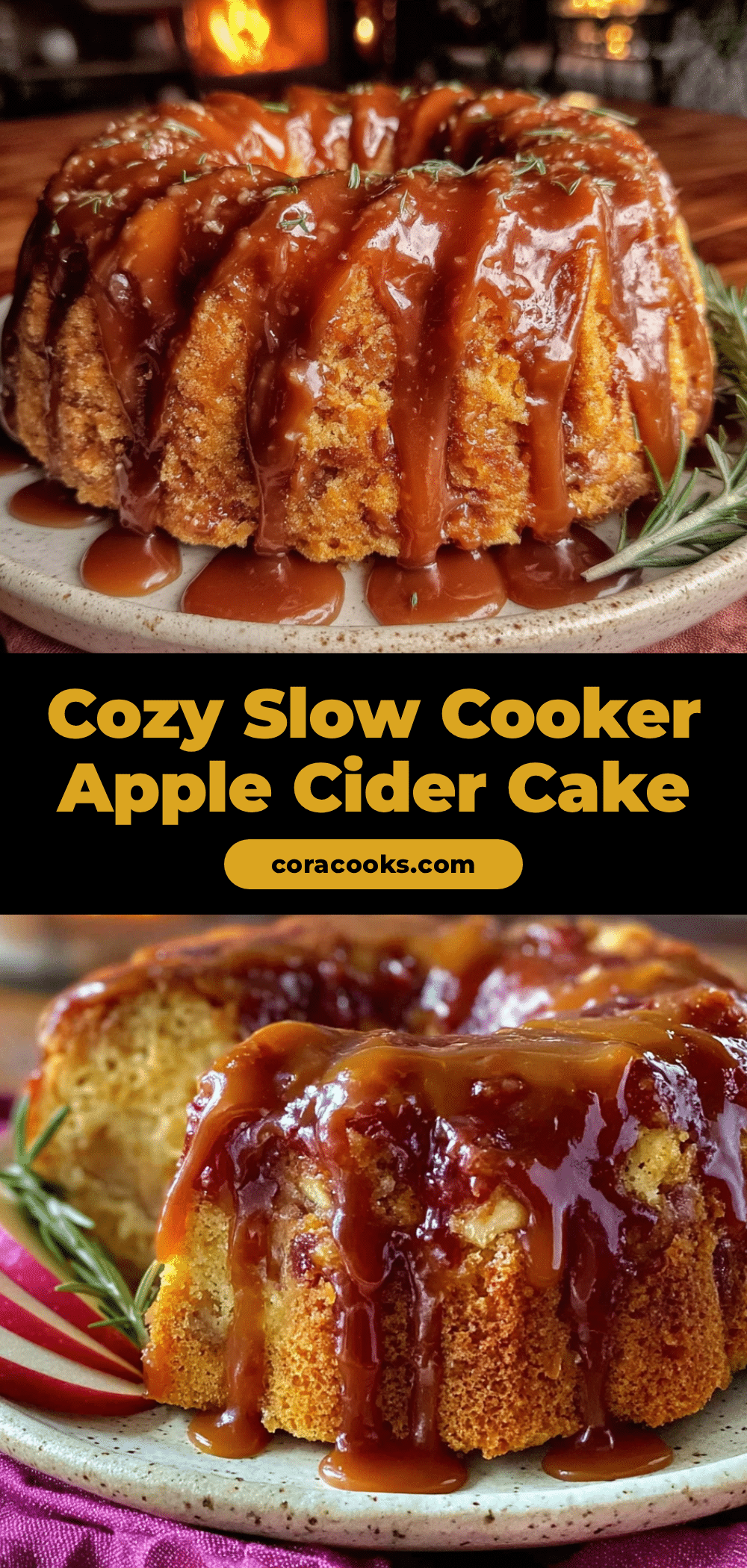 slow cooker apple cider cake recipe