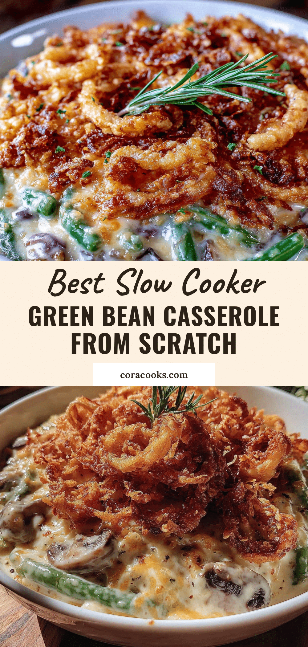 slow cooker green bean casserole from scratch recipe