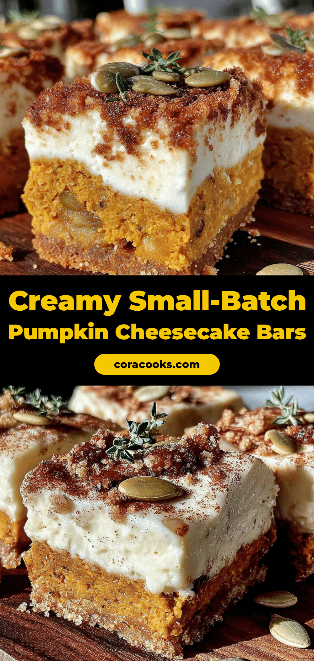 small-batch pumpkin cheesecake bars recipe