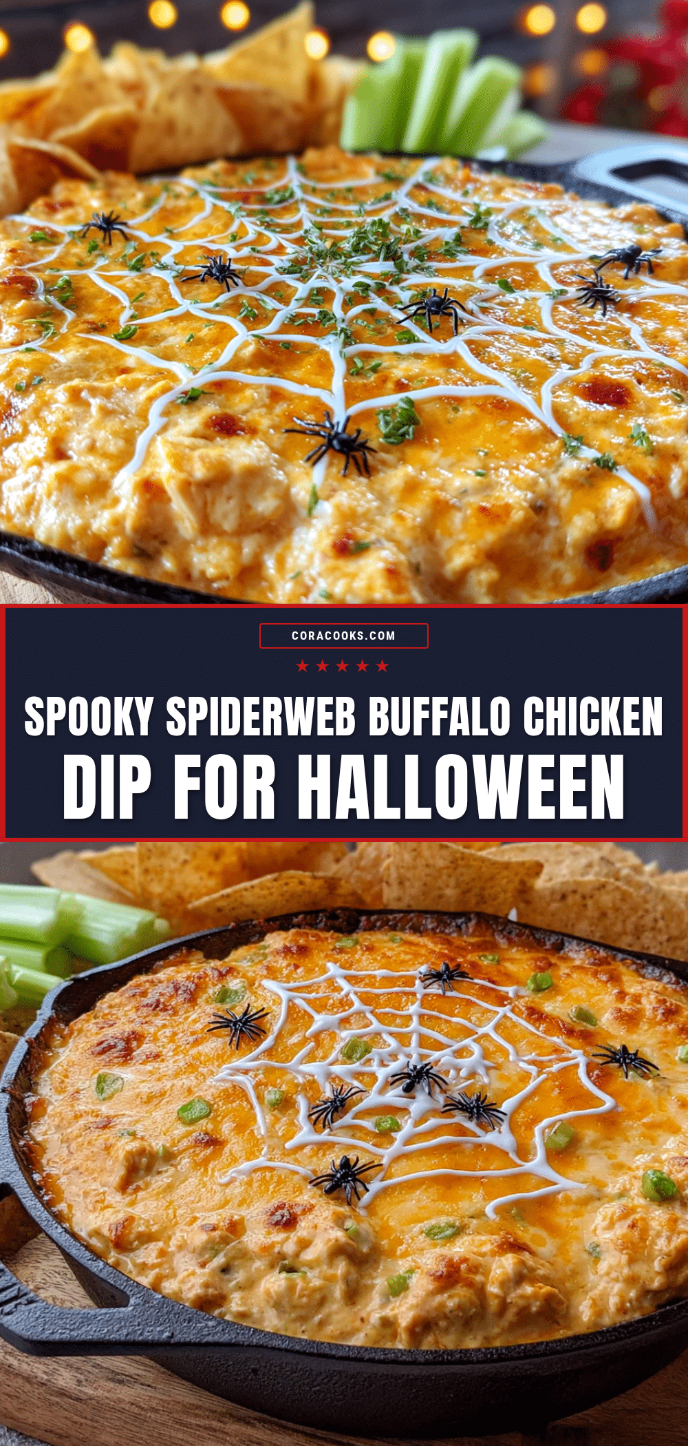 spiderweb buffalo chicken dip recipe