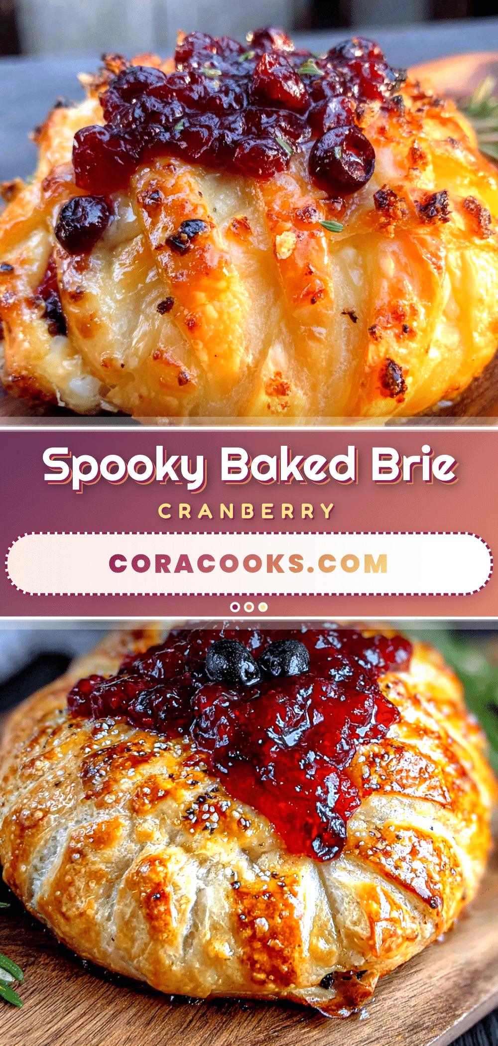 spooky baked brie with cranberries recipe