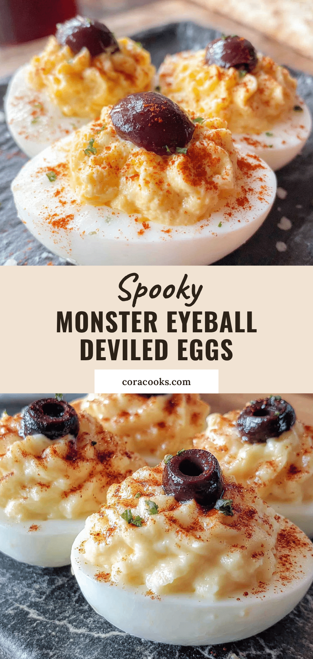 spooky monster eyeball deviled eggs recipe