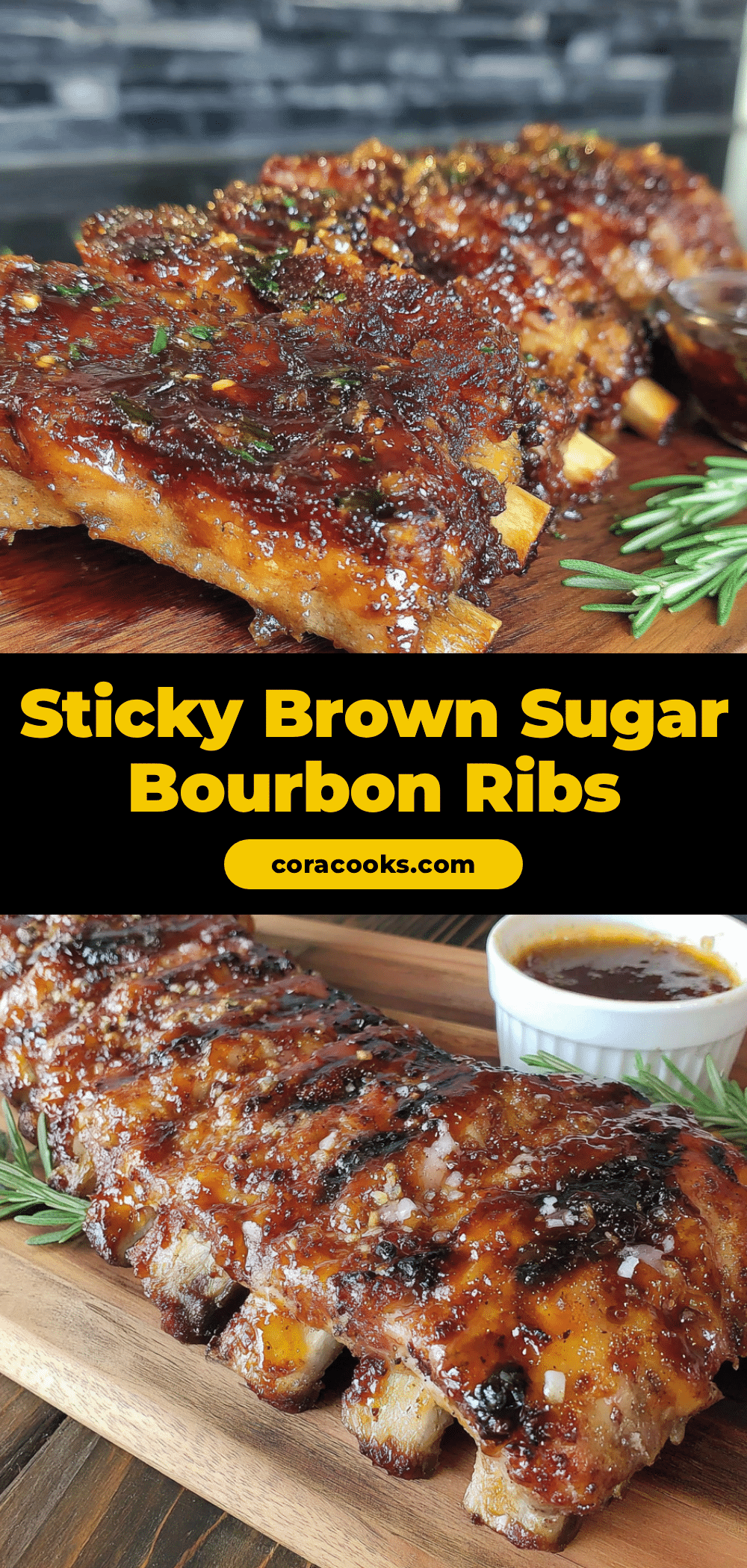 sticky brown sugar bourbon glazed ribs recipe