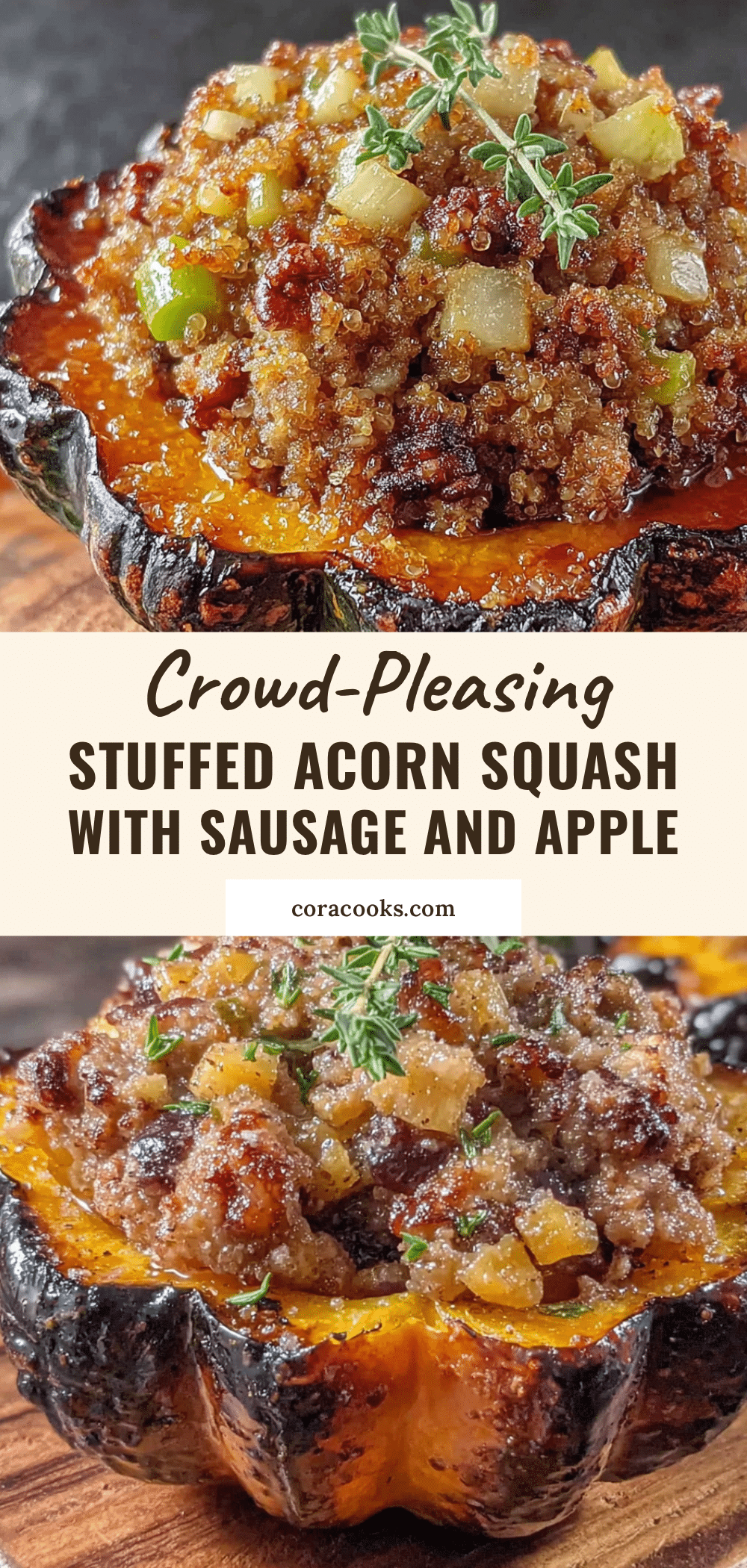 stuffed acorn squash with sausage and apple recipe