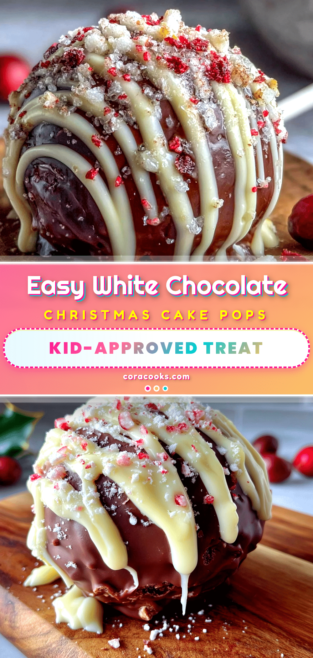 white chocolate christmas cake pops recipe