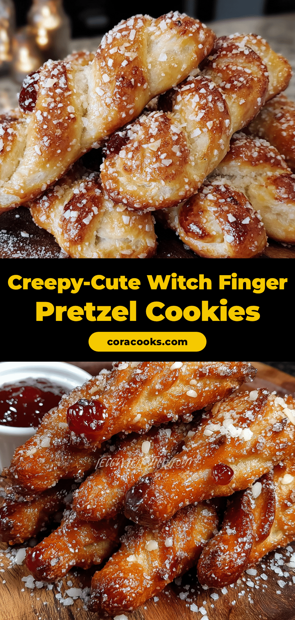 witch finger pretzel cookies recipe