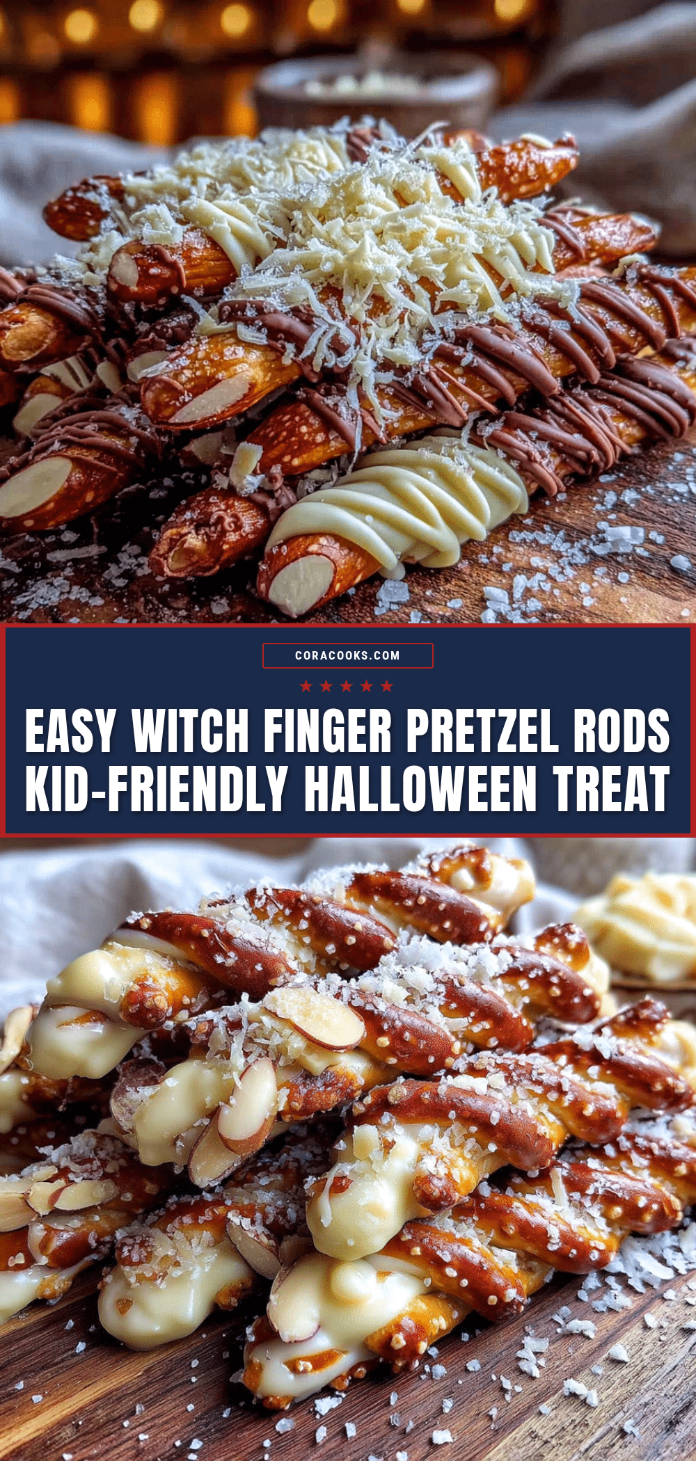 witch finger pretzel rods recipe