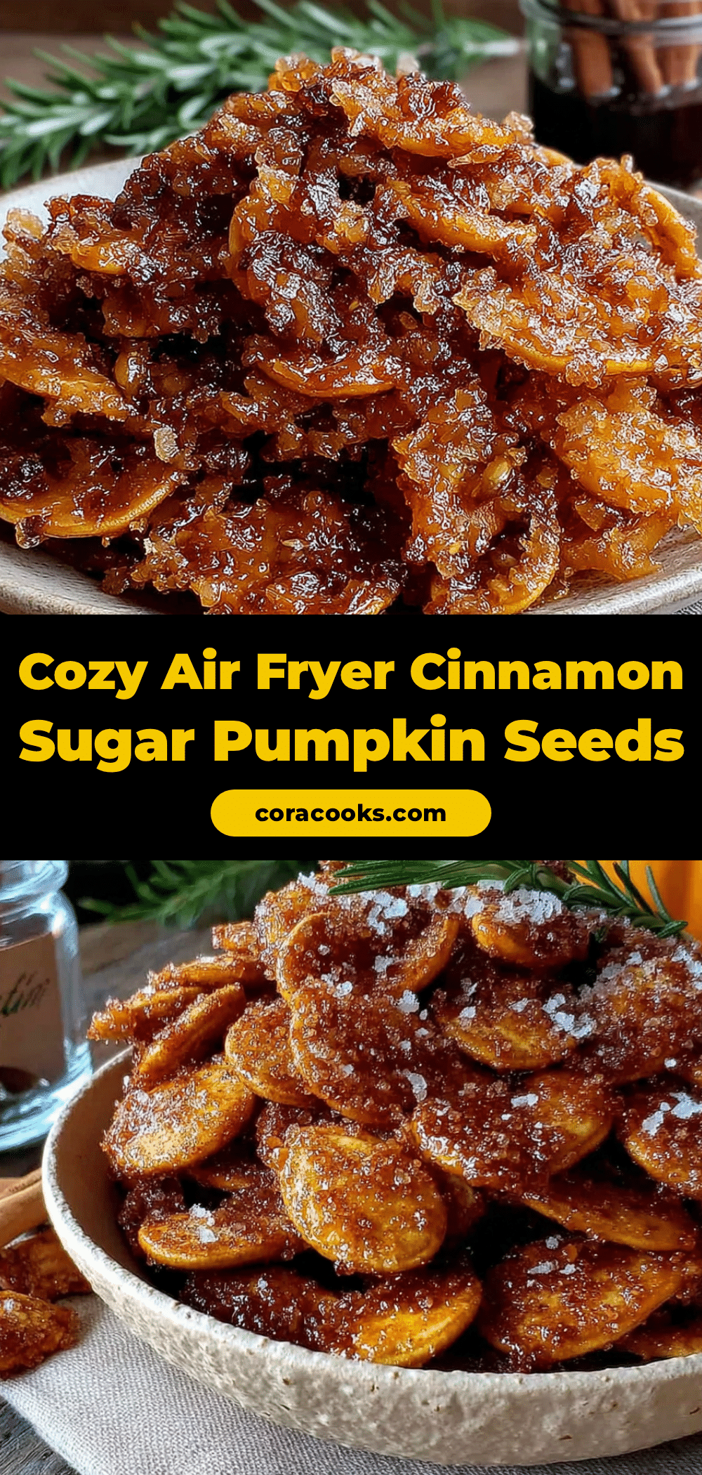 air fryer cinnamon sugar pumpkin seeds recipe