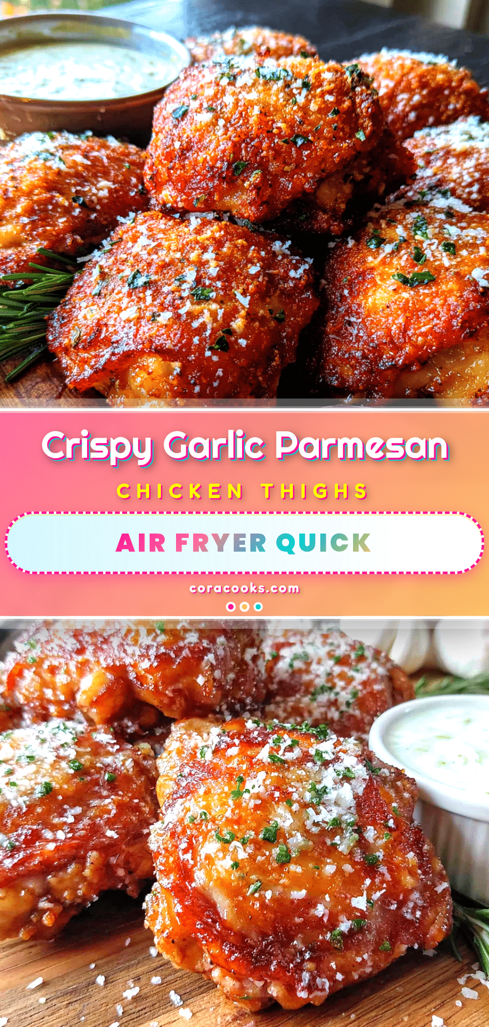 air fryer garlic parmesan chicken thighs recipe